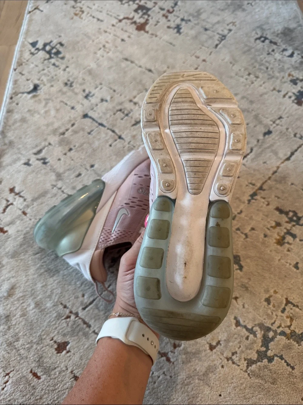 Nike Women's Pink and White Air Max 270 Sneakers